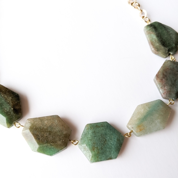 Quartz Stone Statement Gold Chain Necklace - Picture 6 of 14